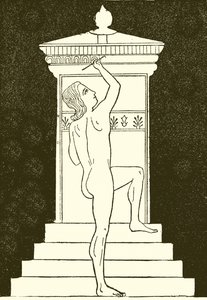 Young Man Painting a Stela by English School