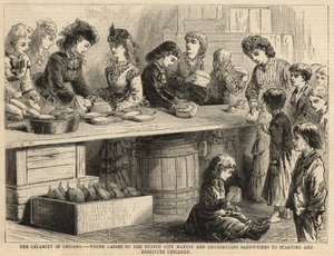 Young Ladies of the Ruined City Making and Distributing Sandwiches to Starving and Destitute Children