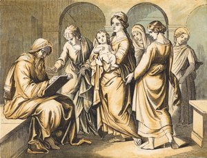 Zacharias naming John the Baptist by English School