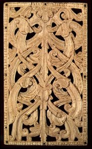 English Bone Pierced Relief, c.1125-50: Formerly Binding of Printed Bible, 1552