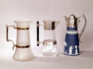Three claret jugs