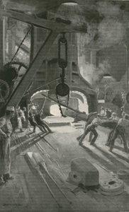 The 40-Ton Steam-Hammer at Work in Woolwich Arsenal by Enoch Ward