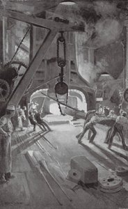 The 40-ton Steam-Hammer at Work in Woolwich Arsenal by Enoch Ward