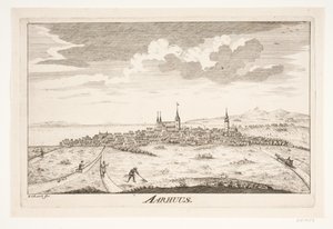 Prospect of Aarhus by Erasmus Sigismund Resch