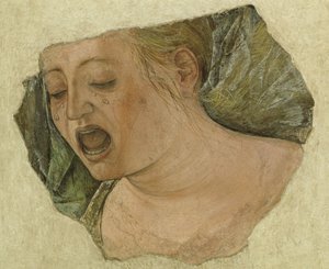 Head of Mary Magdalene Crying, from the Crucifixion