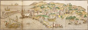Panoramic view of Rhodes by Erhard Reuwich