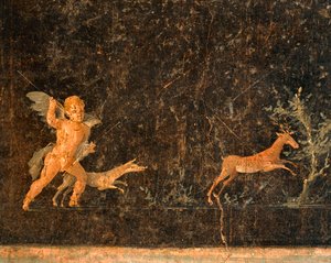 Cupid Hunting Deer. From Pompeii, Italy
