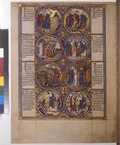 Full page: eight medallions with miniatures, Aaron