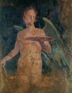 Winged Genius. Fresco Fragment by Erich Lessing