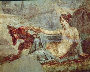 Pan fleeing from a hermaphrodite