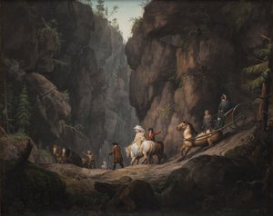 The Passage through Krokkleven near Ringerike in Norway by Erik Pauelsen