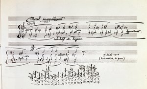 Detail of musical score of Sports and entertainment by Erik Satie by Erik Satie