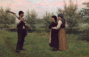 A meeting by Erik Theodor Werenskiold