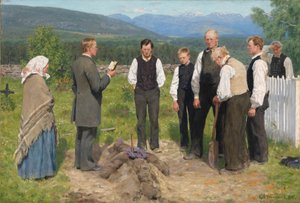 Peasant Burial by Erik Theodor Werenskiold