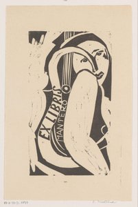Ex Libris of Gianni Mantero by Erna Levy Friedländer