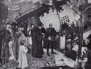 John Cabot, Italian-born English explorer, who discovered the North American coastline by Ernest (after) Board