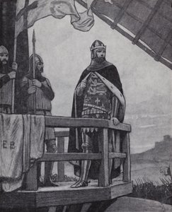 King Edward III at the Battle of Crecy, France, 26 August 1346