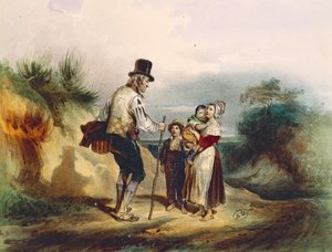 The shortcut, illustration for Les Miserables by Victor Hugo by Ernest (after) Grenier