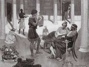 The Interior of a Greek House, IVth Century BC by Ernest (after) Prater