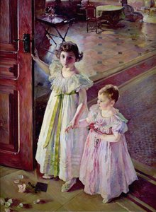Little Girls in an Interior