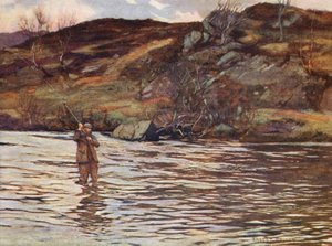McNaughton of Luib, on the double bend pool by Ernest Edward Briggs
