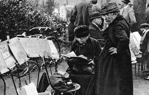 Stamp sellers in the Champs Elysees, Paris by Ernest Flammarion