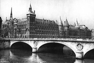 View of the Courts of Justice and the Pont Neuf from the River Seine, Paris