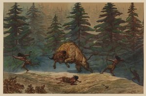 Hunting a Bison by Ernest Henry Griset
