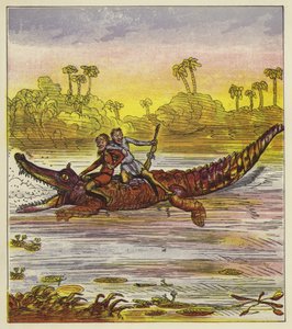The Brothers Bold Travelling on the Nile by Crocodile by Ernest Henry Griset
