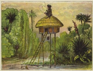 This is the King of Ashantee, perched up so comically