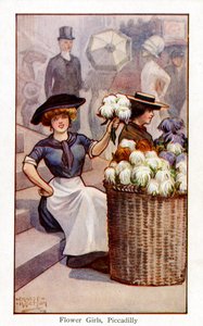 Flower Sellers at Work, Piccadilly, London