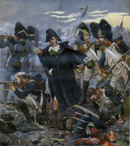 General Pierre Cambronne alongside his troops at the Battle of Waterloo (engraving after Delahaye) by Ernest Jean Delahaye