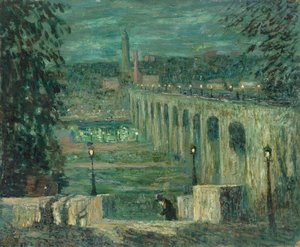 High Bridge at Night, New York City, c. 1910-1920 by Ernest Lawson