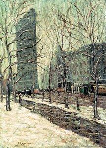 The Flatiron Building, New York, c.1903-05 by Ernest Lawson