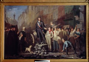 Alphonse Baudin on the Barricade of the Faubourg Saint Antoine by Ernest Louis Pichio