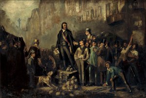 Alphonse Baudin (1811-51) on the barricade of Faubourg Saint-Antoine December 3 by Ernest Louis Pichio