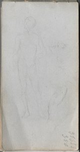 Sketchbook, Page 100: Nude Figure, Profile