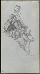 Sketchbook, page 23: Seated Soldier by Ernest Meissonier