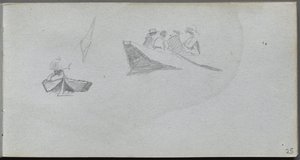 Sketchbook, page 25: Studies of Figures in Boats