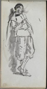 Sketchbook, page 46: Standing Male Figure by Ernest Meissonier