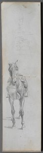 Sketchbook, Page 56 & 57: Study of a Horse by Jean Louis Ernest Meissonier
