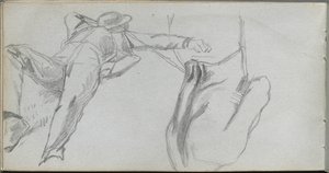 Sketchbook, page 58: Reclining Figure and Figure from behind