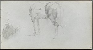 Sketchbook, Page 73: Study of a Horse, Profile