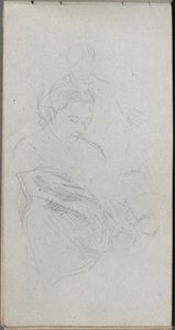 Sketchbook, Page 82: Study of Figures by Ernest Meissonier
