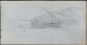 Sketchbook, page 88: Seascape and Figure by Ernest Meissonier