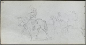 Sketchbook, Page 91: Figures on Horseback