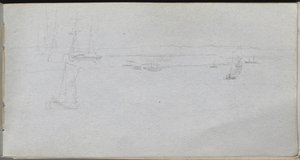 Sketchbook, page 94: Seascape by Jean Louis Ernest Meissonier