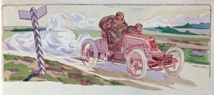 Henri Fournier in His Mors Competing in the Paris-Berlin Rally in 1901