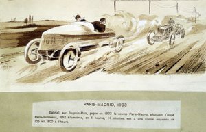The Paris-Madrid race by Ernest Montaut