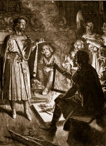 King Canute and the Poet, illustration from 